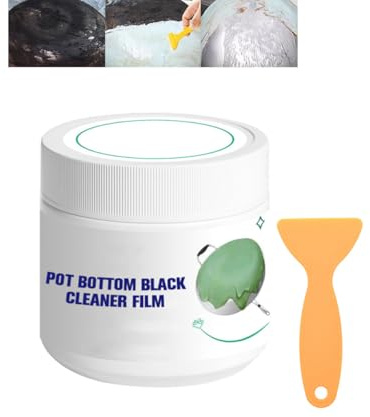 Film nettoyant noir pour fond de casserole, nettoyant multi-usages pour éliminer les résidus brûlés des ustensiles de cuisine, film nettoyant noir pour ustensiles de cuisine (1PCS)