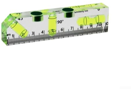 Durashmall Nivel de burbuja multiángulo acrílico transparente herramienta de nivel magnético con graduación métrica, triple calibración de burbujas para horizontal vertical y medición de 45 grados I(D