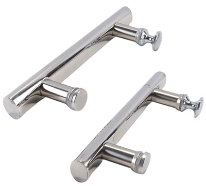 Ludom 2 maniglie per porte in acciaio inox adatte per box doccia e porte in vetro, interasse fori 145 mm