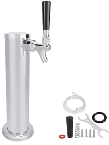 Ijksbehjf Torre dispensadora de cerveza antiespuma de cierre automático con acero inoxidable resistente al óxido y accesorios seguros, torre de tiro de acero inoxidable