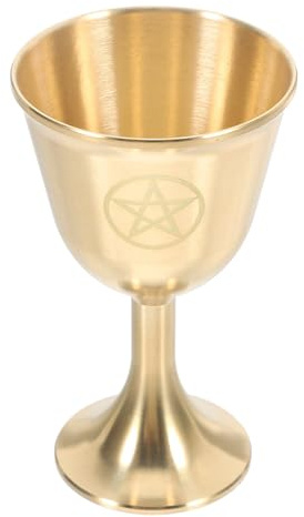 IMUSINICE Copa de Pentáculo Vintage de Cobre Dorado Diseño Único para Rituales y Decoración Elegante del Hogar, Cáliz Versátil para Altar y Ceremonias