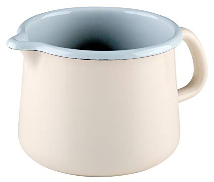 Riess, 0672-011, Schnabeltopf Ø 12cm, AVORIO, Emaille, Vol. (rec.): 1,0 Liter, Made in Österreich, LBH: 19,0x13,6x11,0cm, 0,450kg, Induktionskocher kompatibel, Gasherd geeignet, Spülmaschinenfest