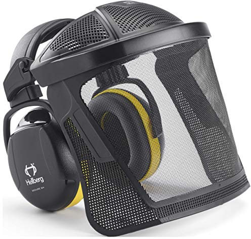 Hellberg Safety Kapselgehör- und Gesichtsschutz-Kombo, 44202-001 Secure 2, Gesichtsschutz aus Nylon Mesh