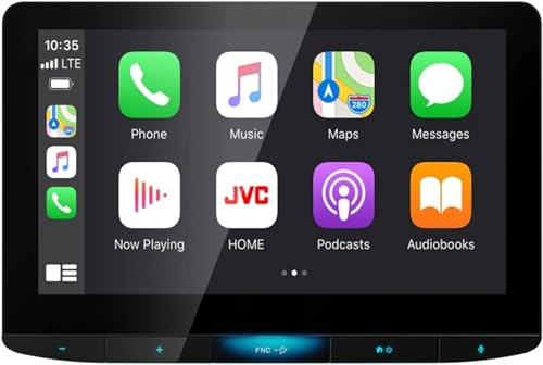 JVC KW-Z1000W Bluetooth Car Stereo Receiver with USB Port –10.1 Floating Touchscreen HD Display, AM/FM Radio - MP3 Player - Double DIN - Waze-Ready with Apple CarPlay or Android Auto (Black)