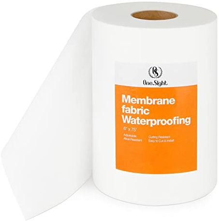6 Inches X 75 Feet Waterproofing Membrane Fabric, Roll Anti-Fracture Non-Woven Liquid Waterproof Fiberglass Mesh Tape for Bathroom Shower Walls, Floors, Tiles, Seam