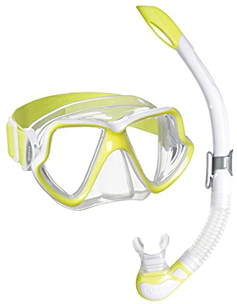 Mares Aquazone Combo Wahoo Neon, Combo bestehend aus Maske und Schnorchel Erwachsene – Unisex, Gelb
