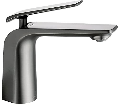 TOCALOCA Bathroom Basin Faucet One Hole Single Handle Brass Faucet Gun Grey
