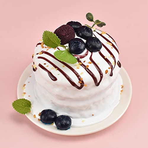 LONGHAO Künstlicher Kuchen Simulation Lebensmittelmodell Dessert Weiß | Lebensechtes künstliches Dessert, realistisches Lebensmittelmodell für Bäckerei, Zuhause, Hochzeit & Fotorequisiten