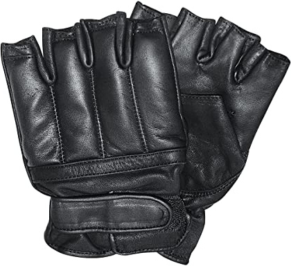 Commando Industries Fingerlose Security Lederhandschuhe Defender mit Quarzsandfüllung