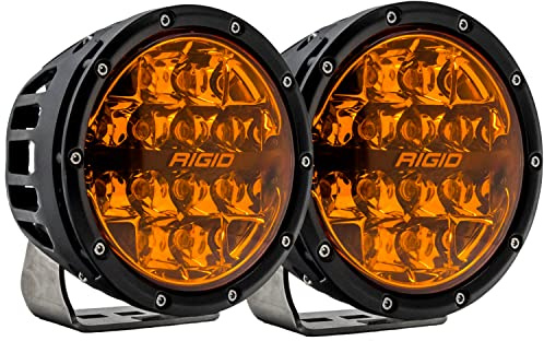 RIGID Industries 36210-360-Series 6 Inch Spot Optic with Amber PRO Lens and Back Lighting | Pair