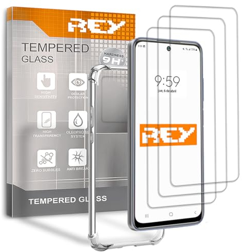 3X Protector de Pantalla y Funda Anti-Shock para XIAOMI REDMI Note 10 4G - REDMI Note 10s, Cristal Vidrio Templado y Silicona TPU de Alta Resistencia
