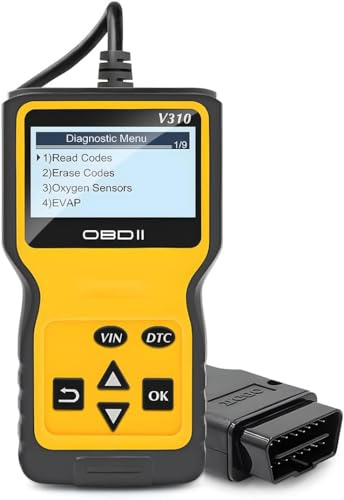 OBD2 Diagnosegerät, Fehlerauslesegerät mit Alle OBDII Funktionen, Universal Lkw und KFZ, 6 Sprachen KFZ Diagnosegerät für nach 2000 Alle Fahrzeuge, Universal Fehlercode Auslesegerät für PKW (V310)