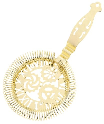 Filtro Cocktail in Acciaio Inox Oro, Separa Ghiaccio e Polpa