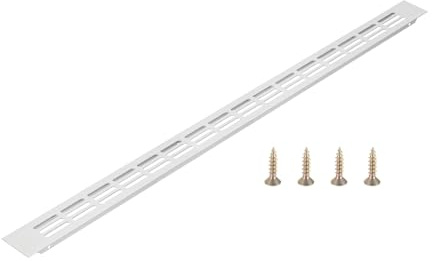 PATIKIL Cubierta De Rejilla Para Puerta 42mm X 600mm (Dimensiones Exteriores) Rejilla De Aluminio Con Persianas Rectangular Para Zócalo Con Tornillos De Montaje Para Zapateros
