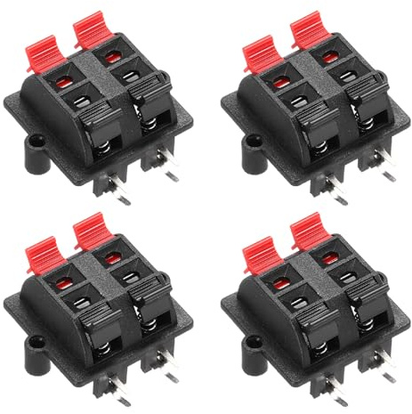 QUARKZMAN 4 STK 4-Wege Lautsprecher Feder Anschlussklemme Push Release Anschlussplatte Buchsenstecker Lautsprecherklemmenblock Lautsprecherverbindungsklemme Testklemme WP4-3