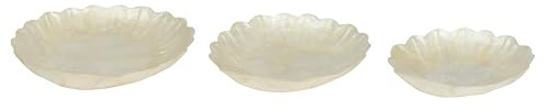 Decoris Platos decorativos en forma de concha, 15-25 cm, juego de 3 unidades, platos decorativos, cuencos decorativos para decoración de mesa y cuarto de baño, cuenco para joyas, conchas, decoración