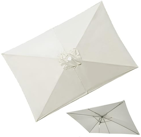 3x2m 4/6/8 Stecche Telo Di Ricambio Per Rettangolare Ombrellone Da Giardino, 3x3.0m Quadrato Tettoia Di Ricambio Per Ombrello Impermeabile, Protezione UV(White,2.7x2.7m)