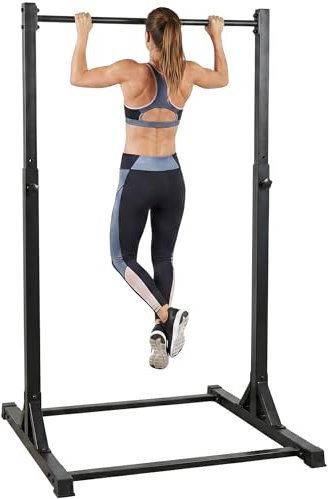 SPORTNOW Barra per trazioni a pavimento e stazione di allenamento muscolare - power tower 200 kg, 8 livelli di altezza, robusto telaio in acciaio da 128 cm, attrezzatura fitness per allenamento