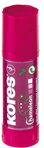 Kores - Chameleon: Colla Stick per Bambini, Colore della Colla Scompare dopo 60 Secondi, Forte Potere Adesivo, Sicura e Non Tossica, Confezione da 1 x 15g