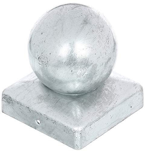 Alberts 20586 7 Tappo per Pali in Legno 90/90 mm con Sfera, Zincato a Caldo, 90 x 90 mm