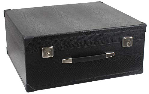 Alpenklang 120-Bass Akkordeon Koffer Größe II (Tragekoffer für 120-Bass Akkordeons, Holzkern, Kunstlederbezug) | Akkordeon-Tragetasche für 120-Bass-Akkordeon, Bezug aus schwarzem Kunstleder, weiche Plüsch-Polsterung, 5 cm