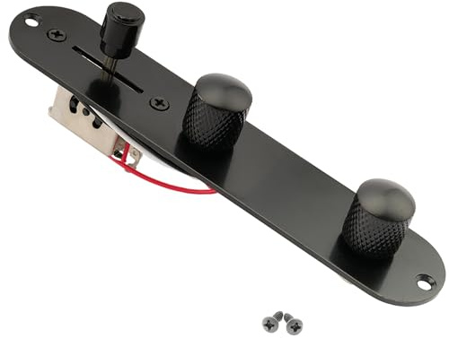 Musiclily Basic 32mm TL Vorverdrahtetes Kontrollplatte Schwarz | mit 3-Wege Switch Kabelbaum, für Tele Style E-Gitarre