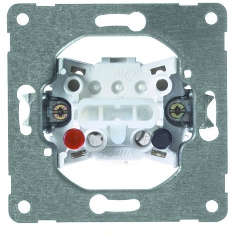 PEHA 00190811 interruttore elemento di base, con morsetti per tutti i programmi da incasso 10 a 250 V, 1 poli, serie Taster, 2 No