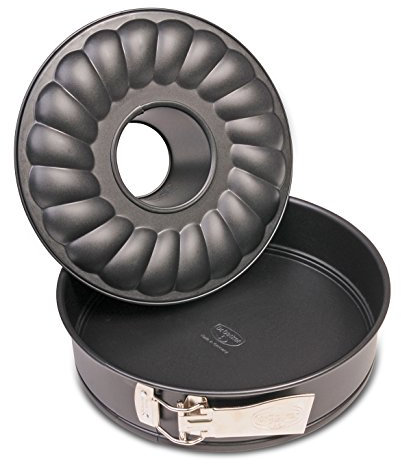 Dr. Oetker Molde Redondo para Roscos y Tartas, Molde Desmontable 24 cm con Doble Base, Acero con Revestimiento Especial Antiadherente, Color Negro, 1 Unidad