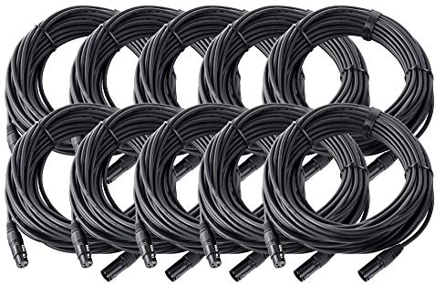 Pronomic XFXM Mikrofonkabel - XLR female 3-pol -> XLR male 3-pol - Stecker handgelötet - säure- und ölfest - Spannzangen-Zugentlastung (10, Schwarz, 2000, Zentimeter)