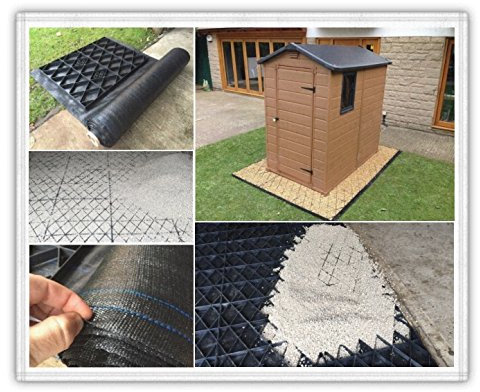 GARDEN SHED BASE GRID 14x11 = FULL ECO KIT 4.3m x 3.4m + HEAVY DUTY MEMBRANE PLASTIC ECO PAVING BASES & DRIVEWAY GRIDS