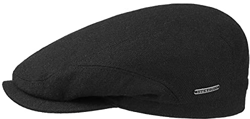 Stetson Belfast Wool Blend Flatcap Herren Made in the EU Herbst Winter schwarz 59 cm