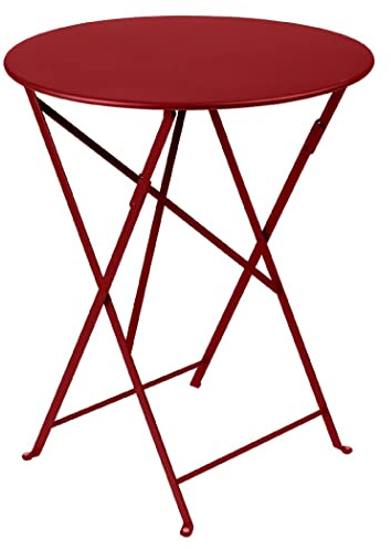 Fermob runder Stehtisch in der Farbe Chili-Rot, aus der Kollektion Bistro mit einem Durchmesser von 60 cm, 024543
