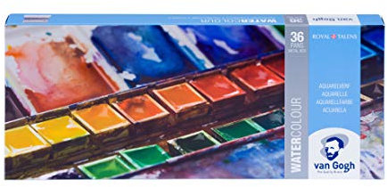 Van Gogh Royal Talens Künstler-Aquarellfarben, Metallbox, Set mit 36 verschiedenen Farben
