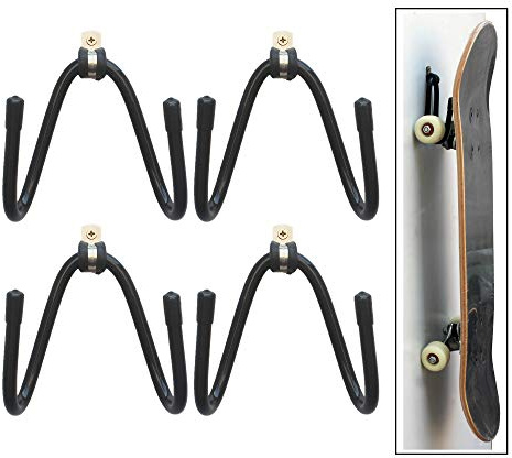 YYST Skateboard-Wandhalterung, Wandaufhängung – W/Hardware – kein Board im Lieferumfang enthalten – W-Stil – 4 Stück