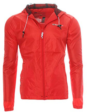 Geographical Norway SQ002H/GN Hooded Duster Jacket Raincoat Boat Men - Red - S
