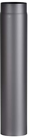 FIREFIX RD150/7 ugnsrör av 2 mm tjockt stål (rökrör) i 150 mm diameter, för eldstäder och eldstäder, senotterm, mörkgrå, 750 mm lång, svart