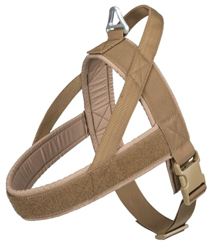 EXCELLENT ELITE SPANKER Einfach Nylon Zugfrei mit gepolsterter Hundeweste | Taktisch Militärisch Dienst Verstellbares Geschirr mit Kontrollgriff für kleine mittlere und große Hunde Spaziergang Training