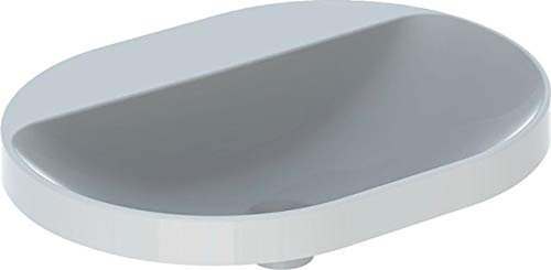 Geberit VariForm lavabo à encastrer elliptique, 600x450mm, avec trou pour robinet, sans trop-plein, 500.735.01.2, Couleur: blanc