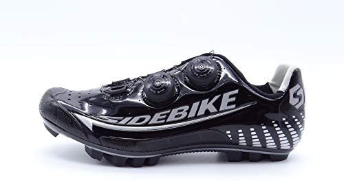 Sidebike Fahrradschuhe, Mountainbike, MTB, BMX, Cyclocross, Gravel Biking, SPD-Stollen-kompatibel, Karbonfasersohle, Schwarz, EU 40/US7,5/25,5 cm