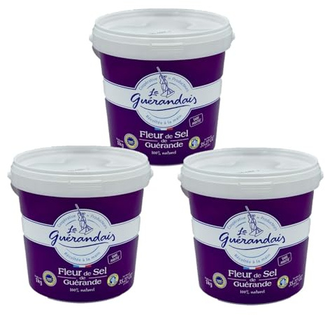 Lot 3x Fleur de sel de Guérande IGP - Le Guérandais - seau 1kg