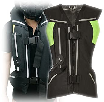 Motorrad-Airbagweste Für Herren Airbagweste Mit Hoher Sichtbarkeit Verstellbare Schnalle, Unisex, Leicht, Hohe Mobilität Für Fahrräder, Dirtbikes, Reitsportwesten ( Color : Black , Size : L )