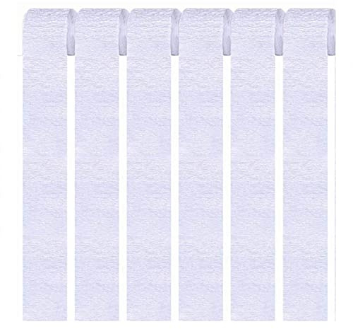 Vsosfiza 6er Set Krepppapier Weiß kreppbänder Party Dekoration(4.5 cm x 25 m)