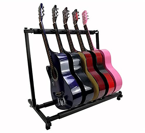 Acesunny 5 Gitarren Gitarrenständerhalter Mehrsitziger E-Gitarre Ständer Gitarrenhalter Gitarrenständer Universeller Gitarre Halterung Multi Boden Gitarrenhalter