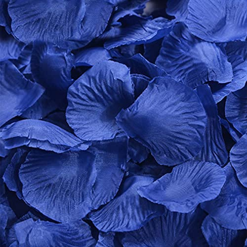 Mikihat 1200 Stück Rosenblätter für Hochzeit, Geburtstag, Valentinstag, Geständnis, Romantische Dekoration (Blau)