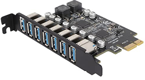 7 Port PCIe USB 3.2 GEN1 Expansion Card - High-Speed 5Gbps Front Expansion for Windows 10/11/8/7/XP/LINUX