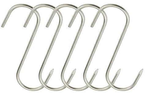 XGNG Lot de 12 crochets à viande en forme de S en acier inoxydable pour suspendre, sécher, boucher, fumer, barbecue, grillades
