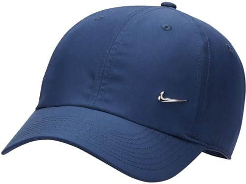 Nike Herren Df Club Baseballkappe, Midnight Navy/Metallic Silver, S-M EU
