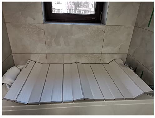 EYLINK Copertura per Vasca da Bagno in Polipropilene, Spessore 1 Cm, Coperchio Vasca da Bagno con Otturatore Vasca da Bagno, Coperchio Isolante Coperchio Portaoggetti Pieghevole Pannello Antipolver