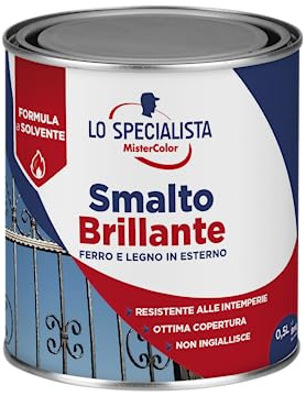 SMALTO SOLVENTE BRILLANTE, 0,5L, BIANCO