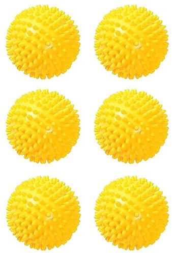 Dryer Balls, Reusable Tumble Dryer Balls Dryer Cubes for Non-Melt new softer material, Pack of 6 (Yellow - 6 pieces)